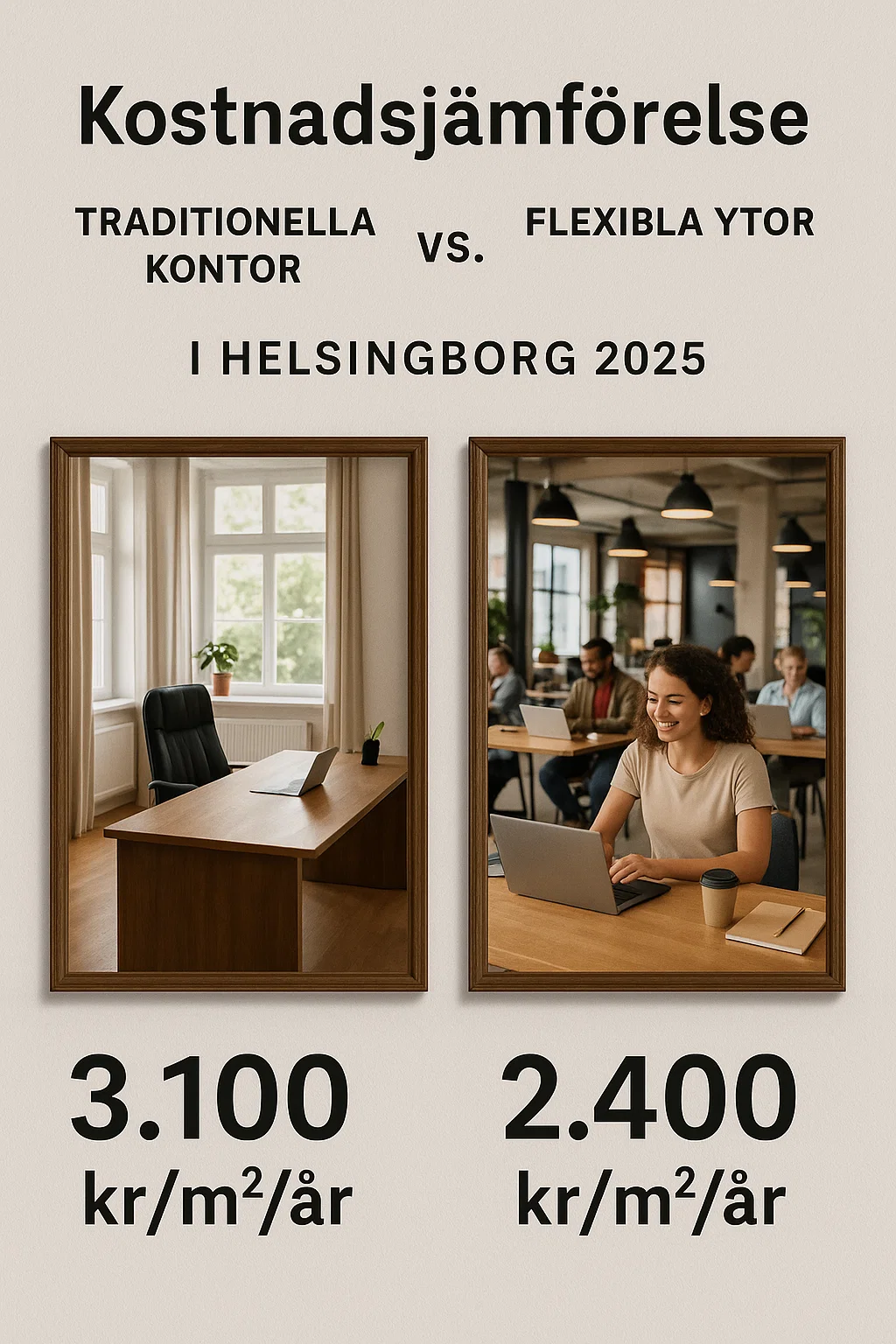 Kostnadsjämförelse: Traditionella kontor vs. flexibla ytor i Helsingborg 2025